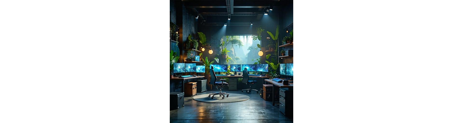 Ilustrasi atmosfer pembuatan game modern bertema Indonesia